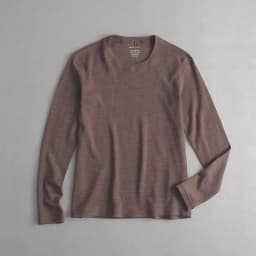 Men's 100% Merino Wool Thermal Long Sleeve T-Shirt Base Layer Breathable Wicking Anti-Odor Underwear for Outdoor Activities