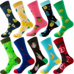 10 Pairs Lot Pack Men Women Couples Lover Socks New Arrival Rhombus Animal Christmas Cartoon Fruit Food Dot Cotton Happy Socks