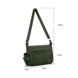 Men's Casual Shoulder Messenger Bag Splash-proof Nylon Oxford High Capacity Horizonta Crossbody Bag With Water Cup Side Pocket