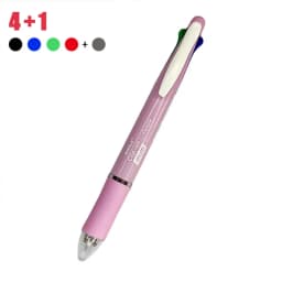 1Pc 5 In 1 Multicolor Ballpoint Pens with 4 Colors Replaceable Pen Refills 1 Automatic Pencil Lead Kawaii Stationery Top Eraser