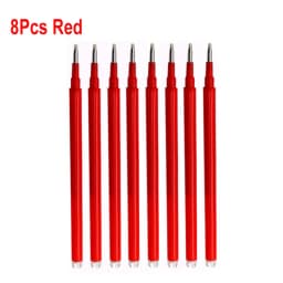 8Pcs/Set 0.7mm Erasable Gel Pen Refill Blue Black 8 Color Ink Rod Bullet Tip Office School Writing Stationery Washable Handle