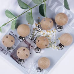 20Pcs/Lot Wooden Pacifier Clip Beech Pacifier Clips Chewable Teething Diy Dummy Clip Chains Baby Teether Nursing Accessories