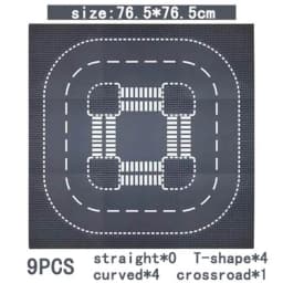 City Road Street Baseplate Straight Crossroad Curve T-Junction Building Blocks Base Plate 32*32 Compatible All Brands City