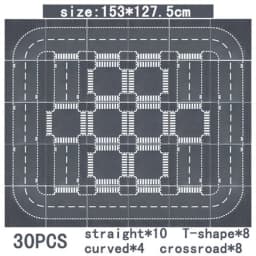 City Road Street Baseplate Straight Crossroad Curve T-Junction Building Blocks Base Plate 32*32 Compatible All Brands City