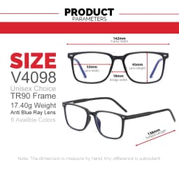 VIVIBEE Classic Square Blue Light Blocking Men Glasses Computer Gaming TR90 Black Anti Ray Eyeglasses Better Sleep Clear Eyewear
