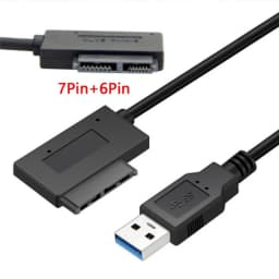 Grwibeou USB 2.0 to Mini Sata II 7+6 13Pin Adapter Converter Cable For Laptop CD/DVD ROM Slimline Drive Converter HDD Caddy