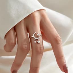 925 Sterling Silver Rings For Women Blue Moonstone Adjustable Engagement Wedding Ring Luxury Birthday Party Jewelry Gift