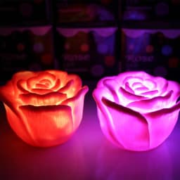 Romantic LED Floating Rose Flower Candle Night Light Colorful Wedding Decoration Bedroom Party Indoor Decor petals roses