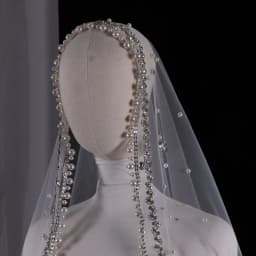 Vintage High Quality Pearls With Rhinestone White Ivory Colour Bride Veils Wedding Headdress Belos Arabes المرأة الحجاب