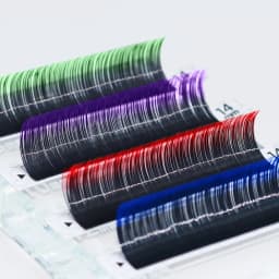 GLAMLASH Gradient Red Green Blue Purple Color Eyelash Extension Individual Faux Mink Ombre False Eye Colored Lashes Makeup Tool