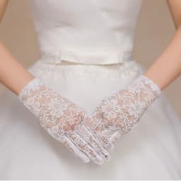 Cheap Wrist Black Red White Ivory Short Lace Bridal Gloves Wedding Accessories Party Lace Gloves in Stock