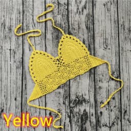 Handmade Crochet Lace Knit Bra Boho Beach Bikini Cami Tank Crop Top Halter