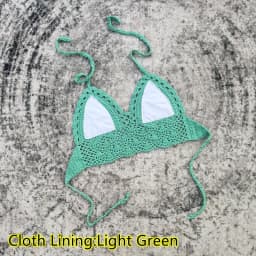 Handmade Crochet Lace Knit Bra Boho Beach Bikini Cami Tank Crop Top Halter