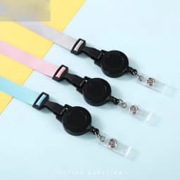 Retractable Lanyard with Badge Reel Neck Strap for ID Card Cellphone Hanging Key Employee's Staff Work Card Rope Strap Fold 46cm