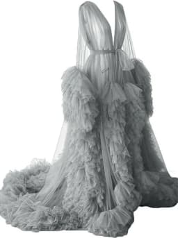 Real Images Maternity Robes Wedding Shawl Pregnant Women Sexy Tulle Bathrobe Dresses Photo Shoot Party Fluffy Baby Shower Gowns
