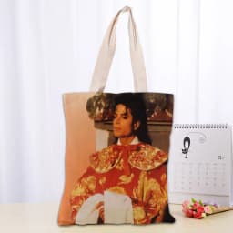 KPOP Michael Jacks Tote Bag Women Canvas Fabric Bags Eco Reusable Shopping Bags Traveling Beach Casual Useful Shoulder Bag 03-18