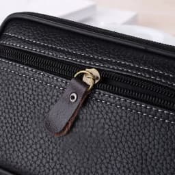 New Man Multi-function Mini Waist Bag PU Leather Double Layer Zipper Phone Card Bag Fashion Travel Belt Bags Fanny Pack