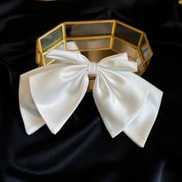 Bridal White Satin Bow Barrettes Wedding Side Clip Headdress Elegant Hair Accessories for Women