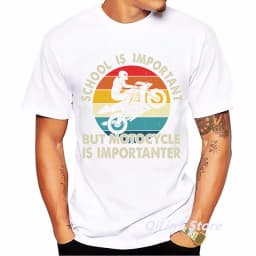 Cafe Racer Motorcycle Print Men's Vintage T Shirt Summer 2024 White Short Sleeve Casual Top 90s Cool Hip Hop Rock Tshirt Graphic