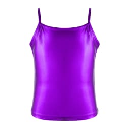 Kids Clothes Girls Shiny Metallic Camisole Tank Top Dance Costume Children Gymnastics Workout Stage Performance Clothing Tops