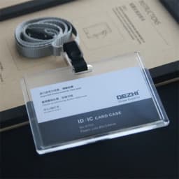 ID Card Holder Keychain Desk Accessories Photocard Holder Business Card Holder Stationery Organizer Clip Holder Office Supplies