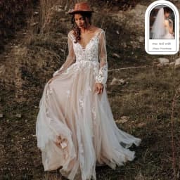 Eightree Vintage Boho Wedding Dresses Long Sleeve Lace Long Bride Dress Beach Wedding Gowns V Neck Sukienka Na Wesele Customized