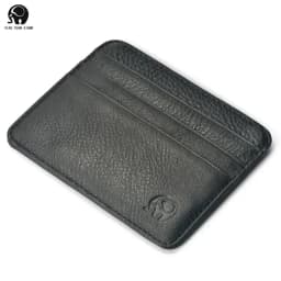 Vintage Cowhide Leather ID Card Bag With 7 Card Slots Super Thin Genuine Leather Bank Credit Card Holder Coin Purse Wallet