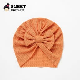 Waffle Bowknot Newborn Baby Girl Turban for Babies Soft Cotton Bow Infant Beanie Baby Headbands Toddler Baby Hair Accessories