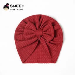 Waffle Bowknot Newborn Baby Girl Turban for Babies Soft Cotton Bow Infant Beanie Baby Headbands Toddler Baby Hair Accessories