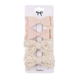 4Pcs/Set Baby Bows Hair Clips Muslin Girls Hairpins Hairclip For Kids Cotton Linen Barrette Flower Print Side Pin Accessories