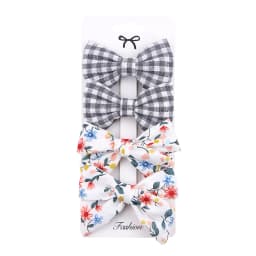 4Pcs/Set Baby Bows Hair Clips Muslin Girls Hairpins Hairclip For Kids Cotton Linen Barrette Flower Print Side Pin Accessories