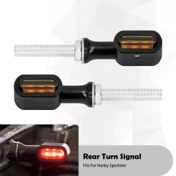 2xMotorcycle Mini Rear E Mark LED Turn Signal Red Running Brake Lamp For Harley Softail Touring Sportster XL 883 Cafe Racer Dyna