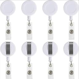 10pcs Retractable Pull Badge Reel Plastic ID Lanyard Name Tag Key Ring Chain Clips Hospital Nurse Badge Holder Credential Holder