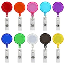 10pcs Retractable Pull Badge Reel Plastic ID Lanyard Name Tag Key Ring Chain Clips Hospital Nurse Badge Holder Credential Holder
