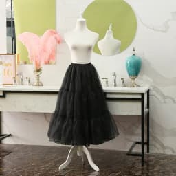 80CM Long Puffy Organza Skirt Halloween Women Crinoline Vintage Petticoat for Wedding Evening Cosplay Underskirt Rockabilly Tutu
