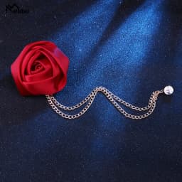 New Fashion Metal Rhinestone Crystal Brooch Men's Suit Shirt Collar Pin Artificial Silk Plastic Rose Flowers Corsage Brooches