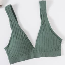 Women Push-Up Bra Deep V Ribbed Bralette Seamless Padded & Unlined Bra Two Versions Underwear Top Female Sexy Lingerie S-XL