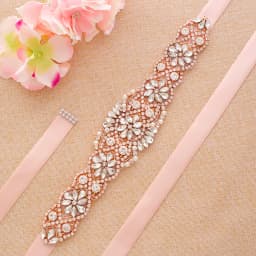 NZUK Silver Gold/Rose Gold Rhinestone Wedding Dress Belt Crystal Wedding Belts Satin Wedding Accessories Bridal Ribbon Belts