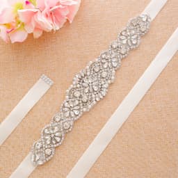 NZUK Silver Gold/Rose Gold Rhinestone Wedding Dress Belt Crystal Wedding Belts Satin Wedding Accessories Bridal Ribbon Belts