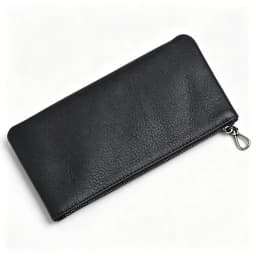 ZRCX Men's Genuine Leather Long Zipper Wallet First Layer Cowhide Youth Ultra-Thin Handbag Wallet Trendy Brand Simple Wallet