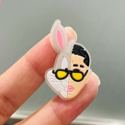 1Pcs Luminous Bad Bunny Rabbit Planet PVC Shoe Charms Noctilucent Star Glowing Shoe Accessories DIY Wristband Kid Gift
