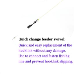 20pcs Quick-Change Feeder Swivels for Carp Fishing - Fishing Tackle Connector with Swivel Snaps, Fishing Accessories for Method