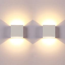 LED Wall Sconces 6W Modern Indoor Wall Lamp, White Up Down Wall Mount Lights for Living Room Hallway Bedroom Decor
