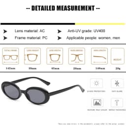 Retro Oval Sunglasses Small Frame Sunglasses For Women Men Jelly Color Gothic Glasses UV400 Fashion Shades Oval Mirror 2026 New