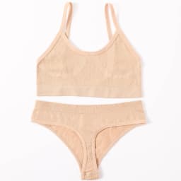 Women Seamless Bra And Panties Set U-Back Bralette Top Comfort Breathable Briefs Ribbed Sexy Lingerie Sports Underwear Set