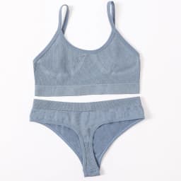 Women Seamless Bra And Panties Set U-Back Bralette Top Comfort Breathable Briefs Ribbed Sexy Lingerie Sports Underwear Set