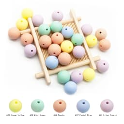 Cute-Idea 20pcs Silicone Beads 9mm Round Pearl Food Grade BPA Free DIY Pacifier Clip Chain Jewelry Baby Teething Rodent Beads