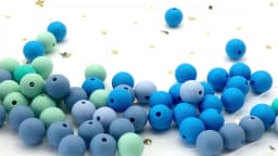Cute-Idea 20pcs Silicone Beads 9mm Round Pearl Food Grade BPA Free DIY Pacifier Clip Chain Jewelry Baby Teething Rodent Beads