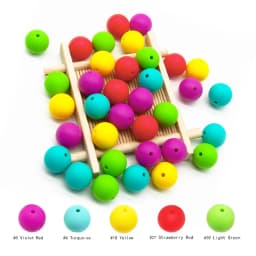 Cute-Idea 20pcs Silicone Beads 9mm Round Pearl Food Grade BPA Free DIY Pacifier Clip Chain Jewelry Baby Teething Rodent Beads