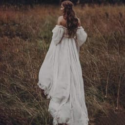 Boho Wedding Dress Off Shoulder Puff Long Sleeve A Line Train Bridal Gown Vintage Forest Elopement Wedding Long Bride Dress 2026